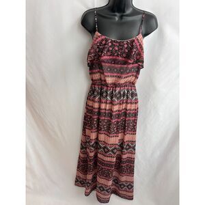 Swan Collection Maxi Dress Multicolor Size S/M Floral Boho Ethnic Abstract Cute